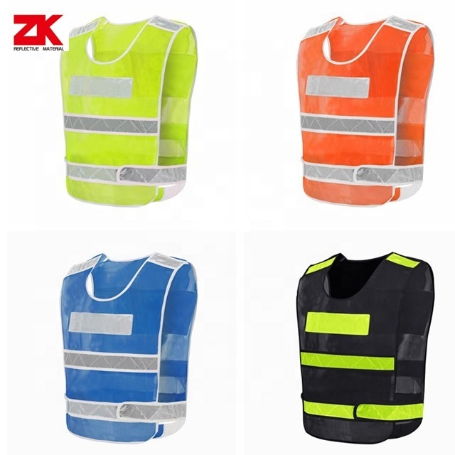 Hi vis reflective safety black work vest