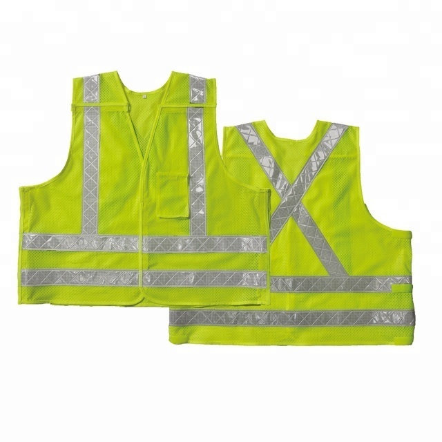 Hot sale 5-point breakaway reflective safety vests with pvc reflective tape and mesh fabric