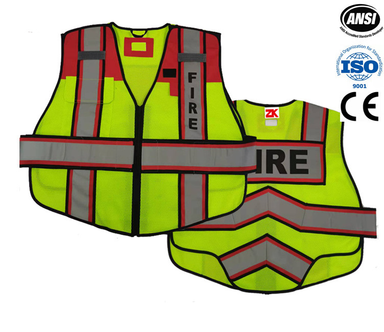 Warning Polyester breathable clothing high visibility Security Safety for construction workers reflective Vest