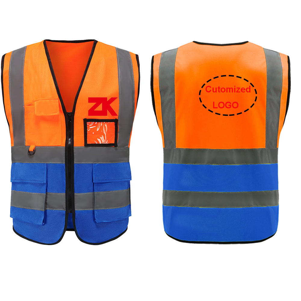 manufacturer direct high quality cheap custom blue safety vest reflective vest