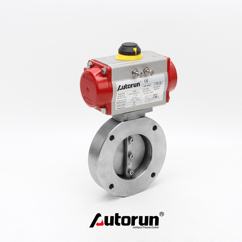 Autorun PT pneumatic stainless steel  vacuum Flange butterfly valve