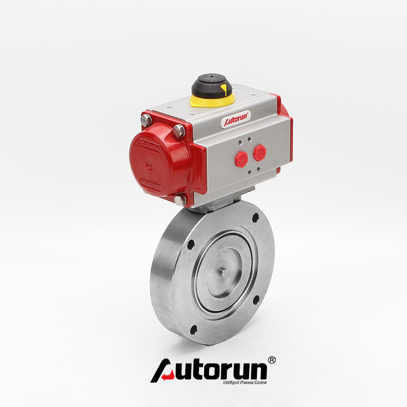 Autorun PT pneumatic stainless steel  vacuum Flange butterfly valve