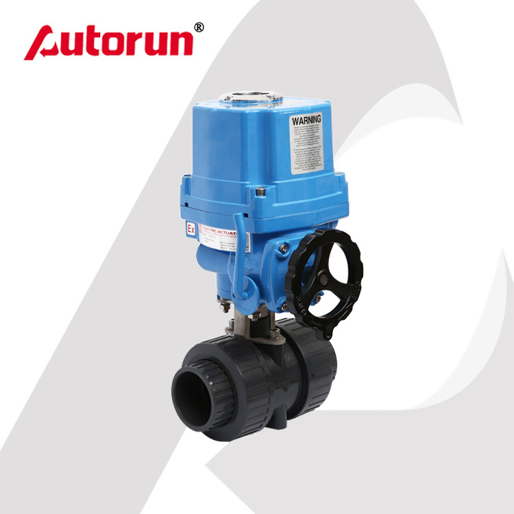 Low price PVC true union explosion proof motorized ball valve electric