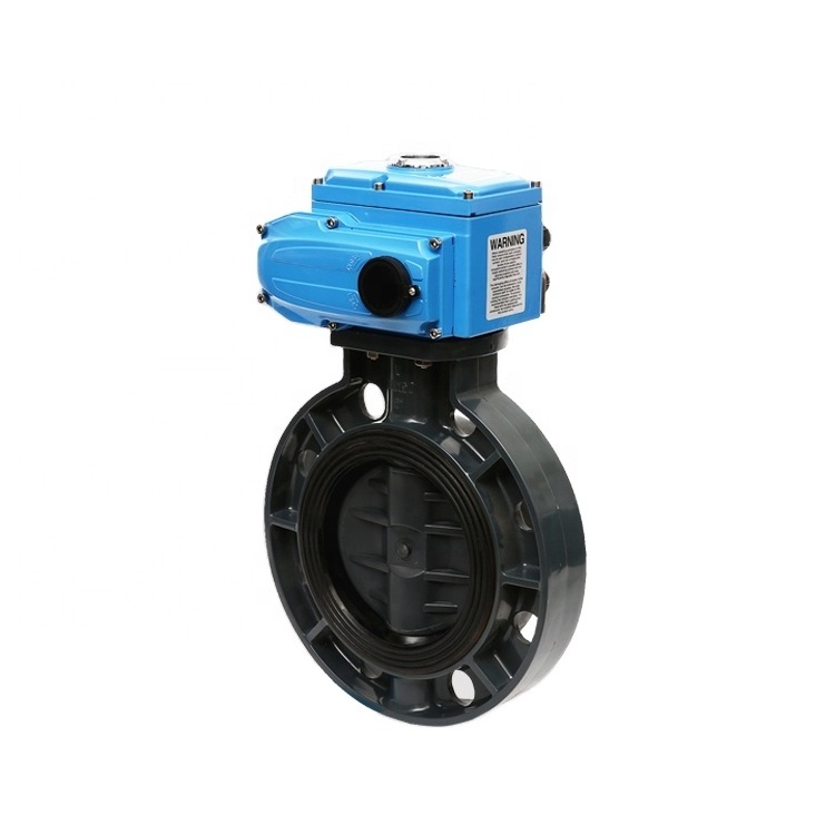 PVC autorun plastic electric wafer butterfly valve