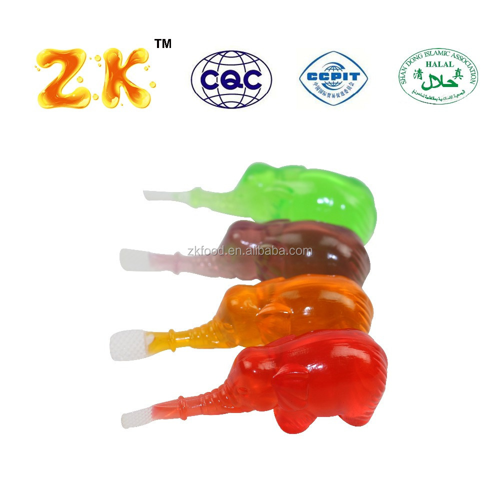 natural fruit jelly snack elephant shape jelly in PVC