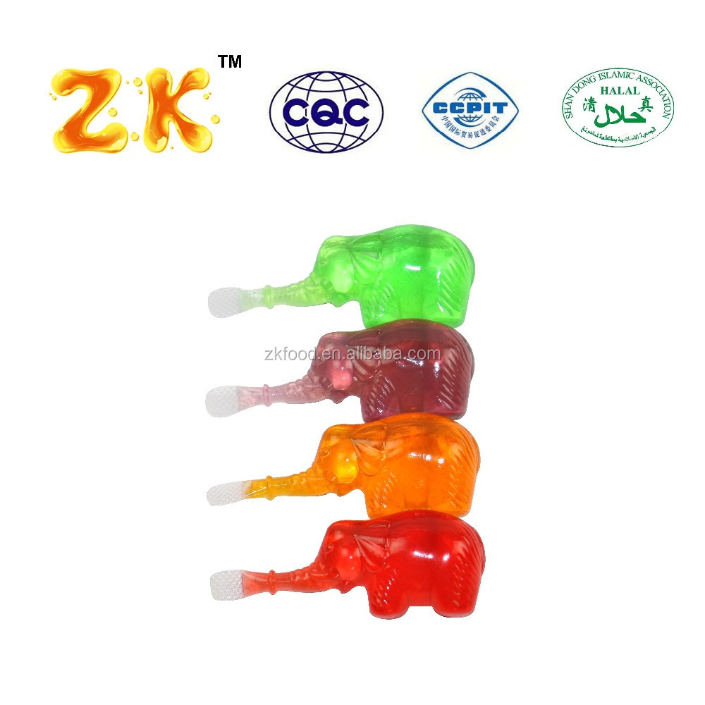 natural fruit jelly snack elephant shape jelly in PVC