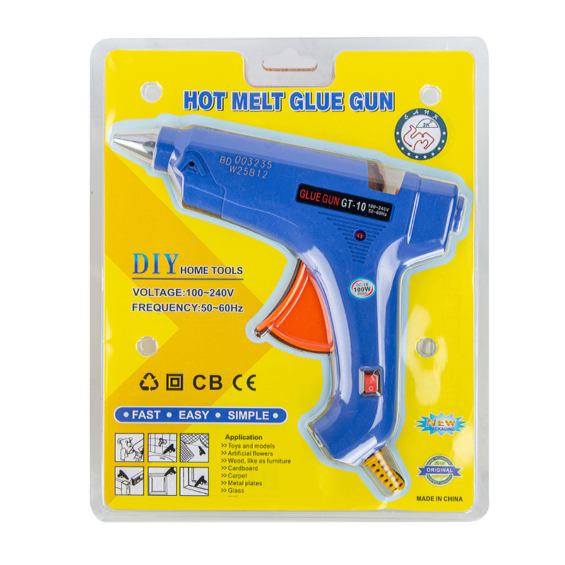 100W Hot Melt Glue Gun With 10pc 11*200mm Glue Stick Thermo Electric Heat Temperature Tool High Temp Heater Repair DIY Tool