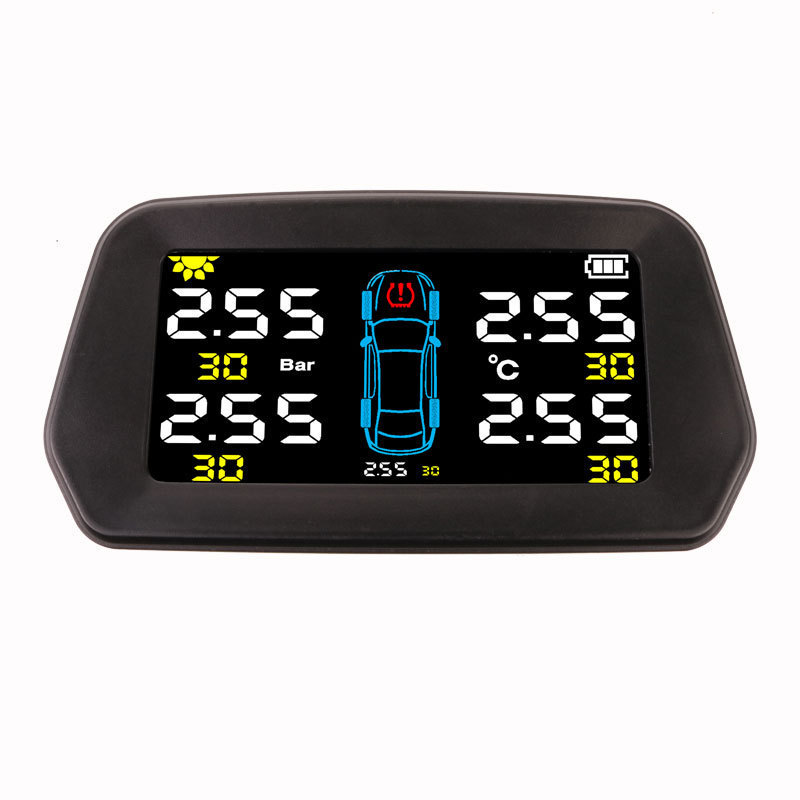 Tire pressure monitor Built-in external TPMS General Tire Detection Monitor Wireless solar tire pressure monitor