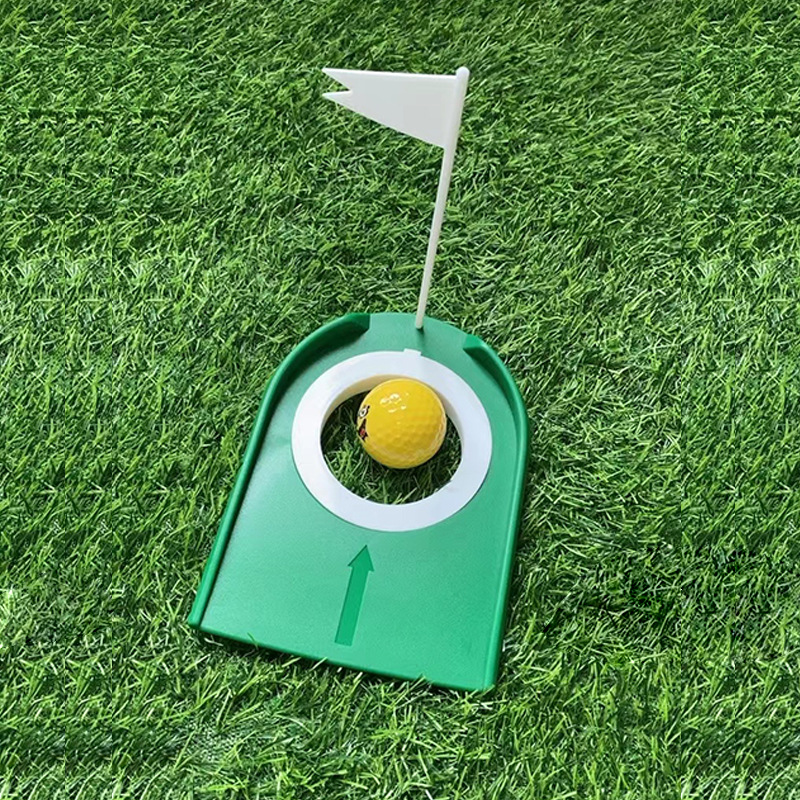 Newly Indoor Mini Golf Hole Cup Putting Practice White Ring And Flag Removable Plastic Golf Green Putting Cup