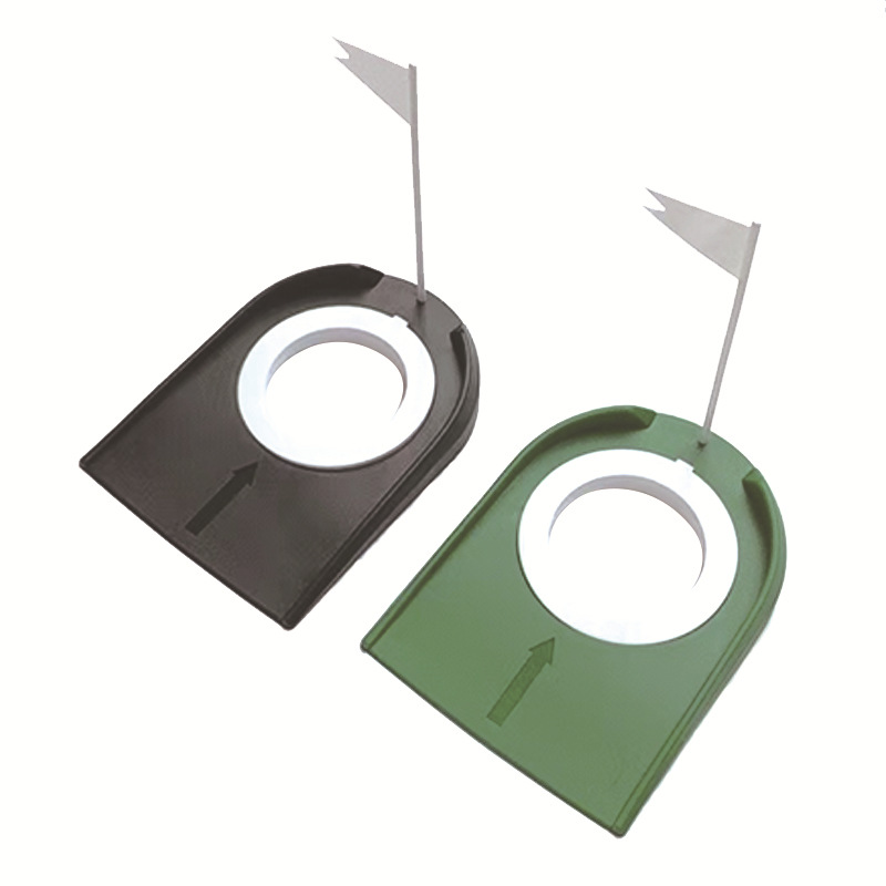 Newly Indoor Mini Golf Hole Cup Putting Practice White Ring And Flag Removable Plastic Golf Green Putting Cup