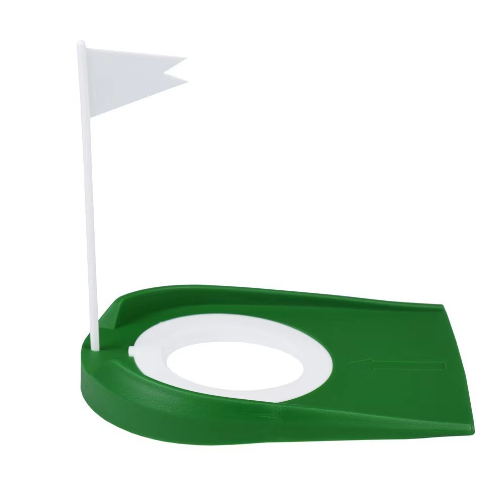 Newly Indoor Mini Golf Hole Cup Putting Practice White Ring And Flag Removable Plastic Golf Green Putting Cup