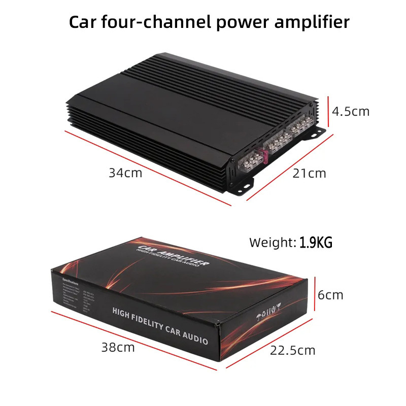 High-quality 4 Channel Car Power Amplifier 12V 6800W All-aluminum Alloy Sound Quality Subwoofer Amplifier Car Audio