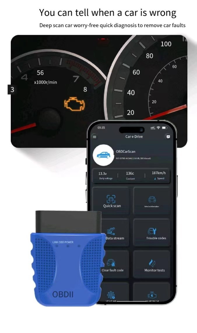 V30 Automobile fault diagnosis instrument OBD2 ELM327 Bluetooth connection engine fault clearing data stream