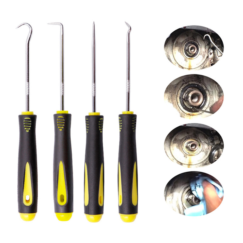 4Pcs/set Car Pick and Hook Oil Seal ORing Seal Screwdrivers Set Car Vehicle Oil Craft Hand Tools