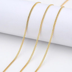 High Quality Wholesale Custom 316 Stainless Steel Bulk DIY Gold Plated Curb Chains for Necklace Jewelry Making