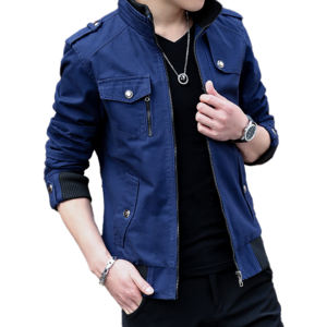 Custom Men's Winter Slim-fit Fleece Denim Jacket With Flap Front Pocket Button Placket Casual Denim Jacket