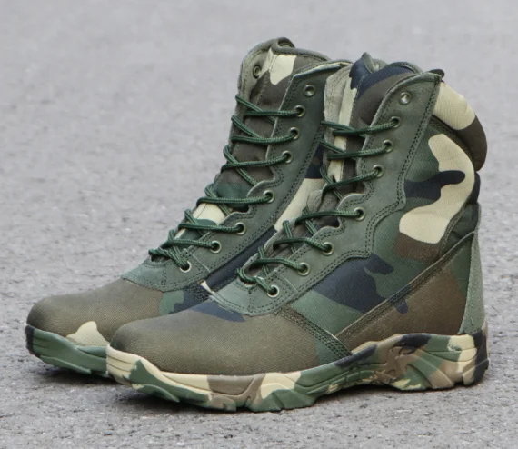 Tactical Boots Desert Jungle Pattern Camouflage Men's Boots Waterproof Long Collar Outdoor Training Shoes