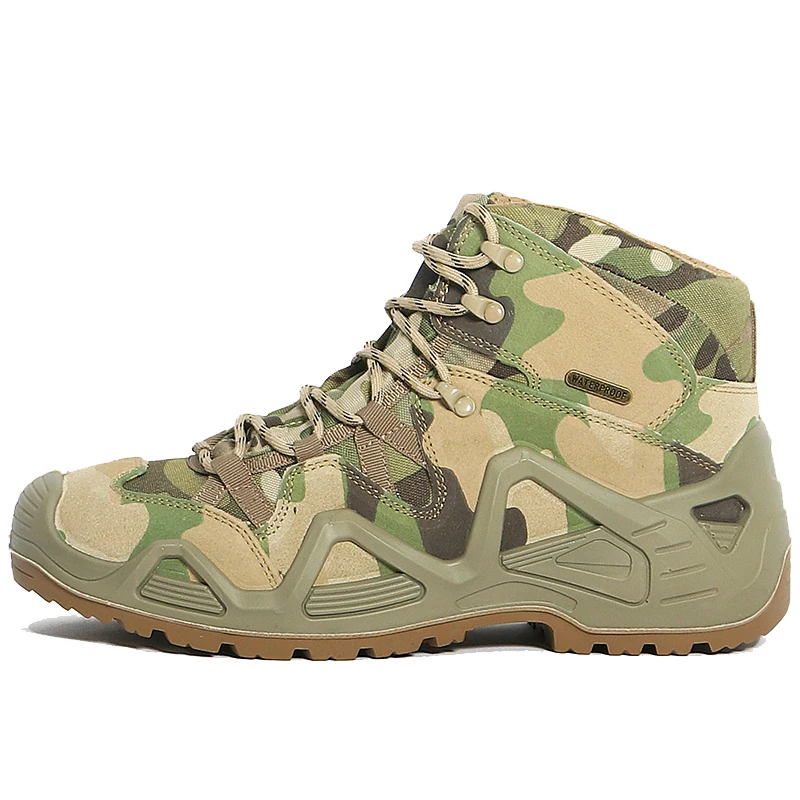 Tactical Boots Desert Jungle Pattern Camouflage Men's shoes  Waterproof Long Collar Outdoor Training Shoes