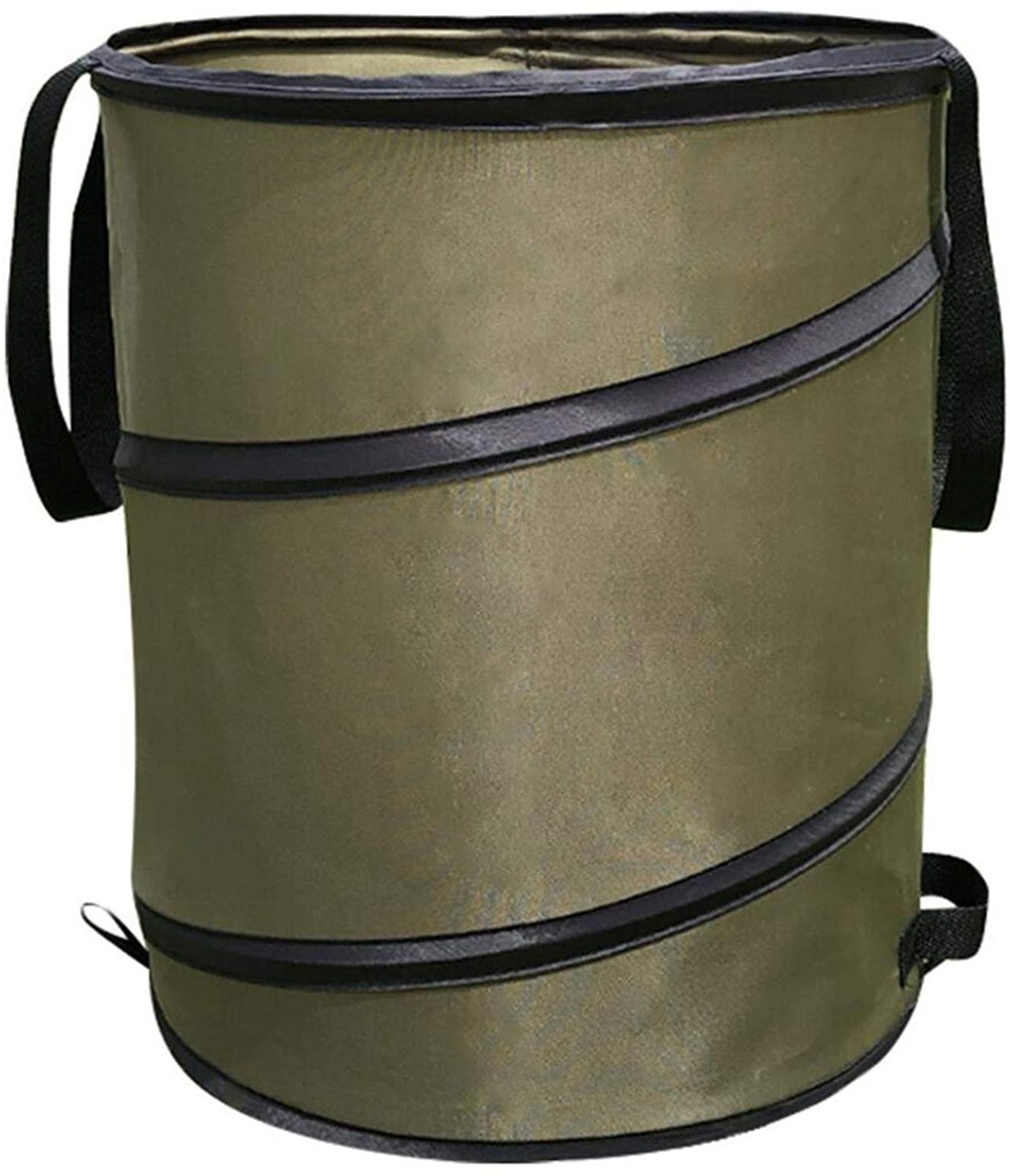 Garden Trash Can Waste Bags Pop-Up Trash Can Foldable Heavy Duty Garden Waste Refuse Rubbish Bag