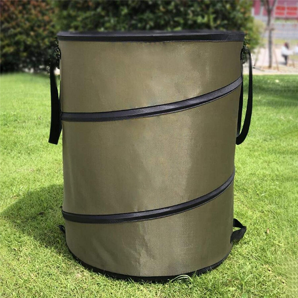 Garden Trash Can Waste Bags Pop-Up Trash Can Foldable Heavy Duty Garden Waste Refuse Rubbish Bag