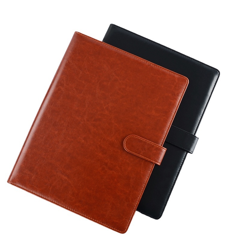 A4 Faux Leather Portfolio File Folder Padfolio Writing Pad Document Organizer & Business Card Holder Writing Pad