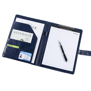 A4 Faux Leather Portfolio File Folder Padfolio Writing Pad Document Organizer & Business Card Holder Writing Pad