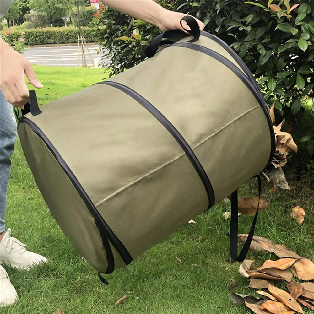 Garden Trash Can Waste Bags Pop-Up Trash Can Foldable Heavy Duty Garden Waste Refuse Rubbish Bag