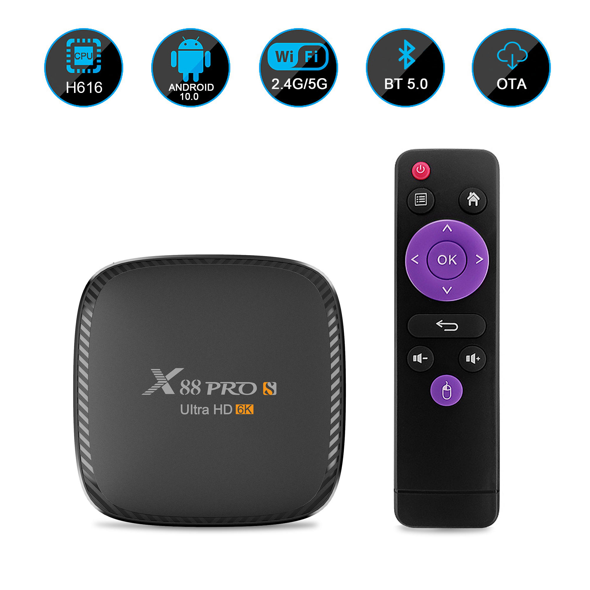 Android TV Boxes X88 Pro H616 4gb 64gb Android TV Box 2.4G/5G WIFI X88 Pro S Android 10 Smart TV Box