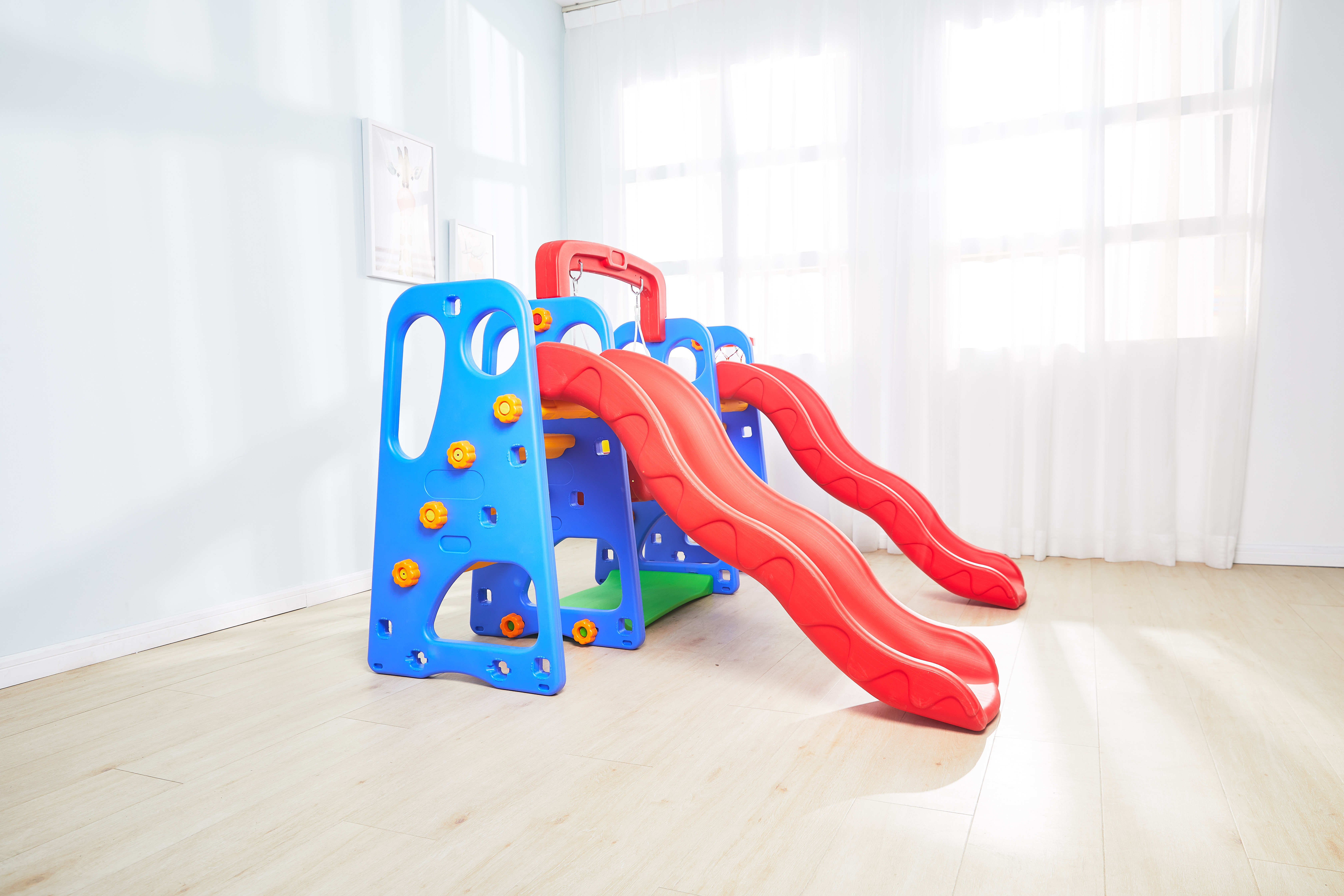 New Colorful Children Indoor Baby Large Slides Kindergarten Plastic Slide And Swing For Kids