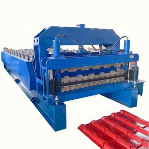 High Speed Metal Trapezoidal Roofing Sheet Cold Roll Forming Machine Double Layers Tile Pressing Machine