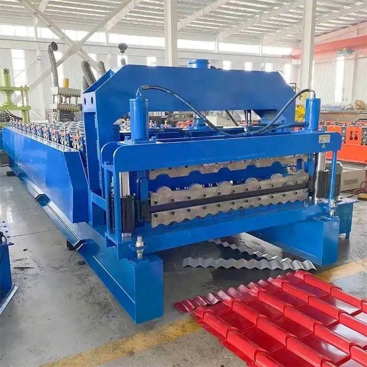 High Speed Metal Trapezoidal Roofing Sheet Cold Roll Forming Machine Double Layers Tile Pressing Machine