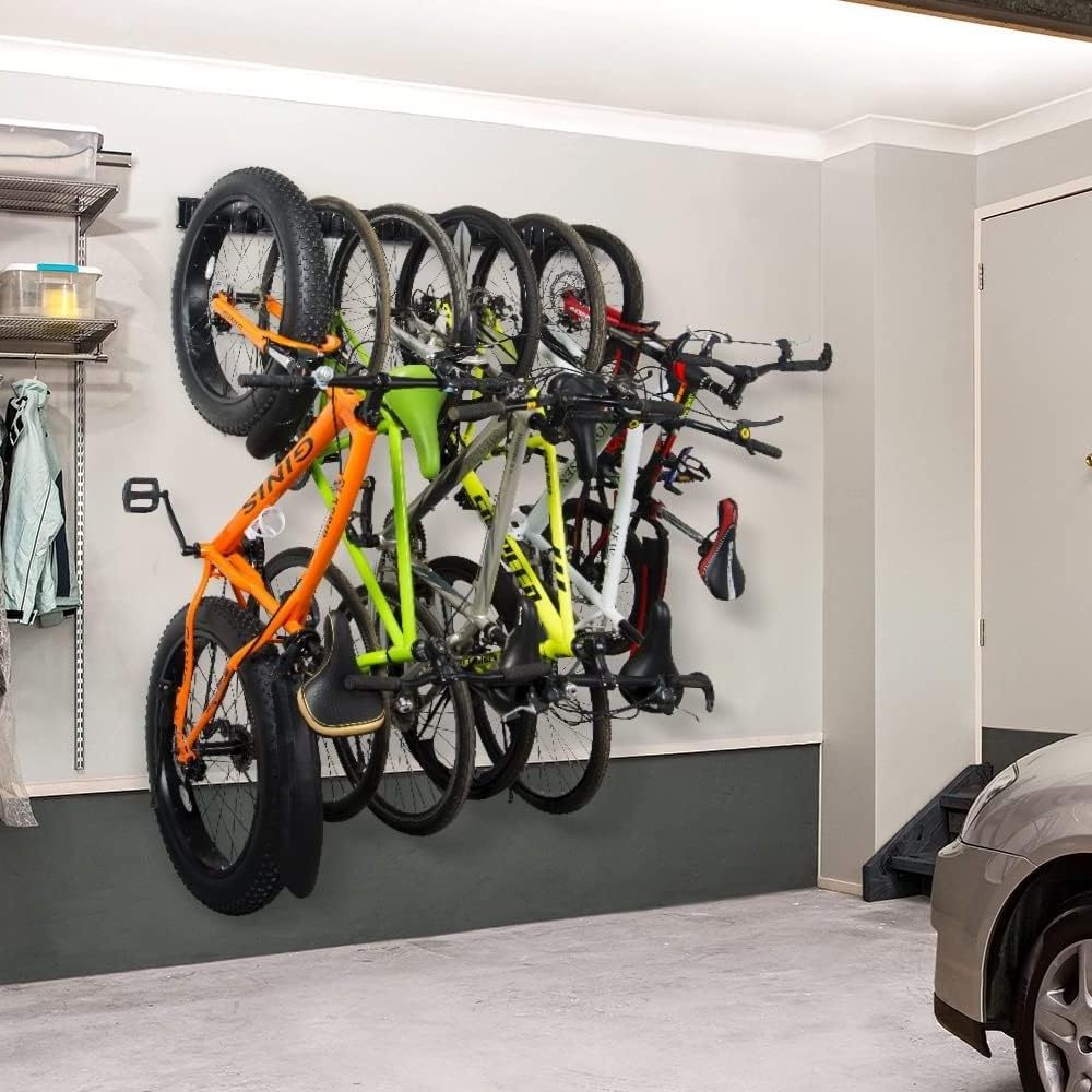 Stainless Steel Bike Storage Rack 6 Bike Storage Hanger Wall Mount for Home & Garage Holds Up to 300lbs