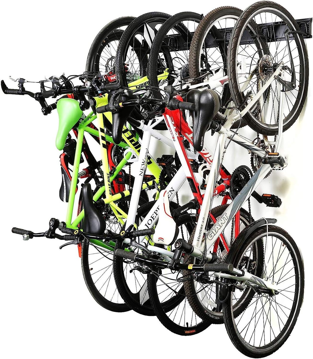 Stainless Steel Bike Storage Rack 6 Bike Storage Hanger Wall Mount for Home & Garage Holds Up to 300lbs