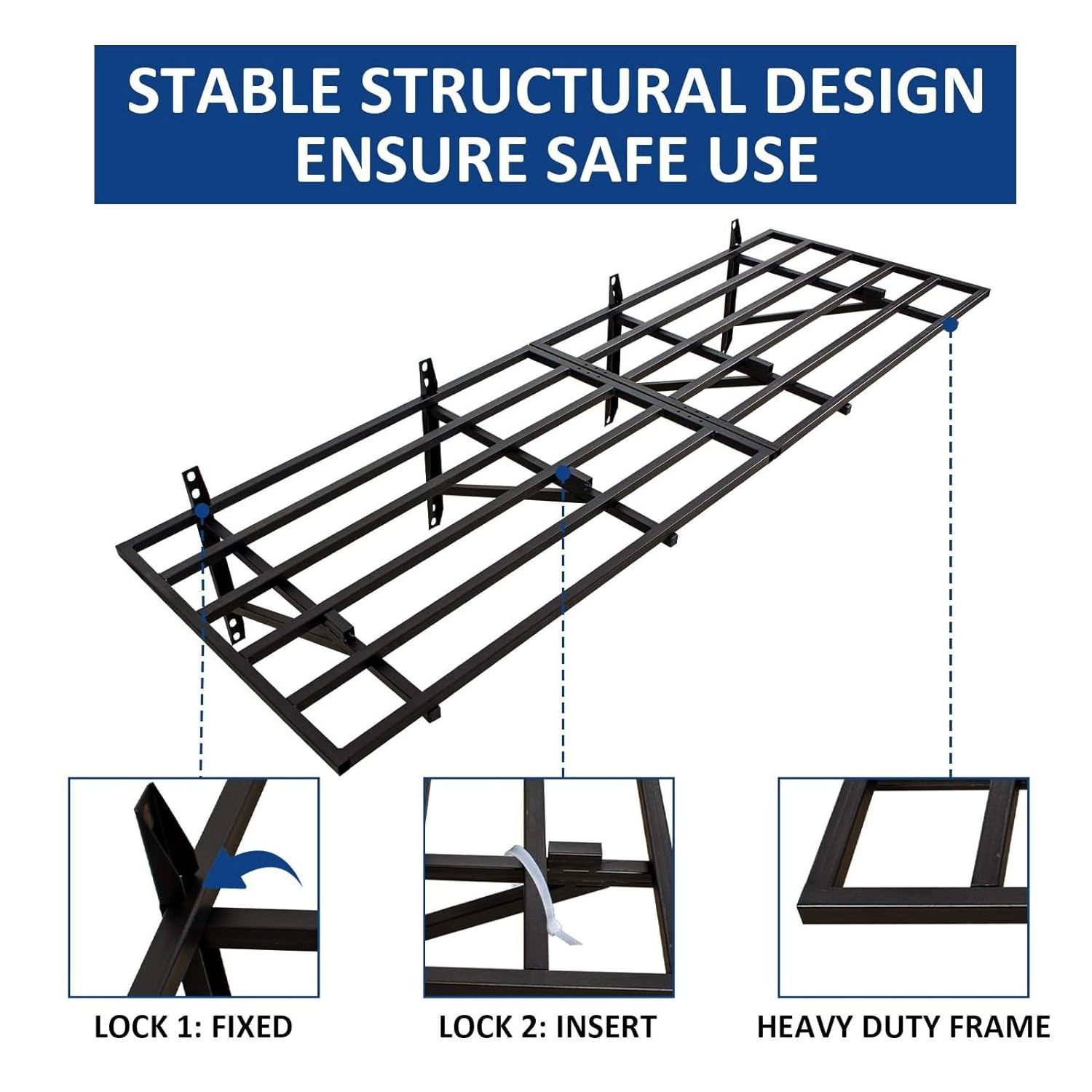 Heavy Floating Shelving 800 LBS Shelving Wall Rack Metal Shelves for Storage for Garages Sheds Workshops