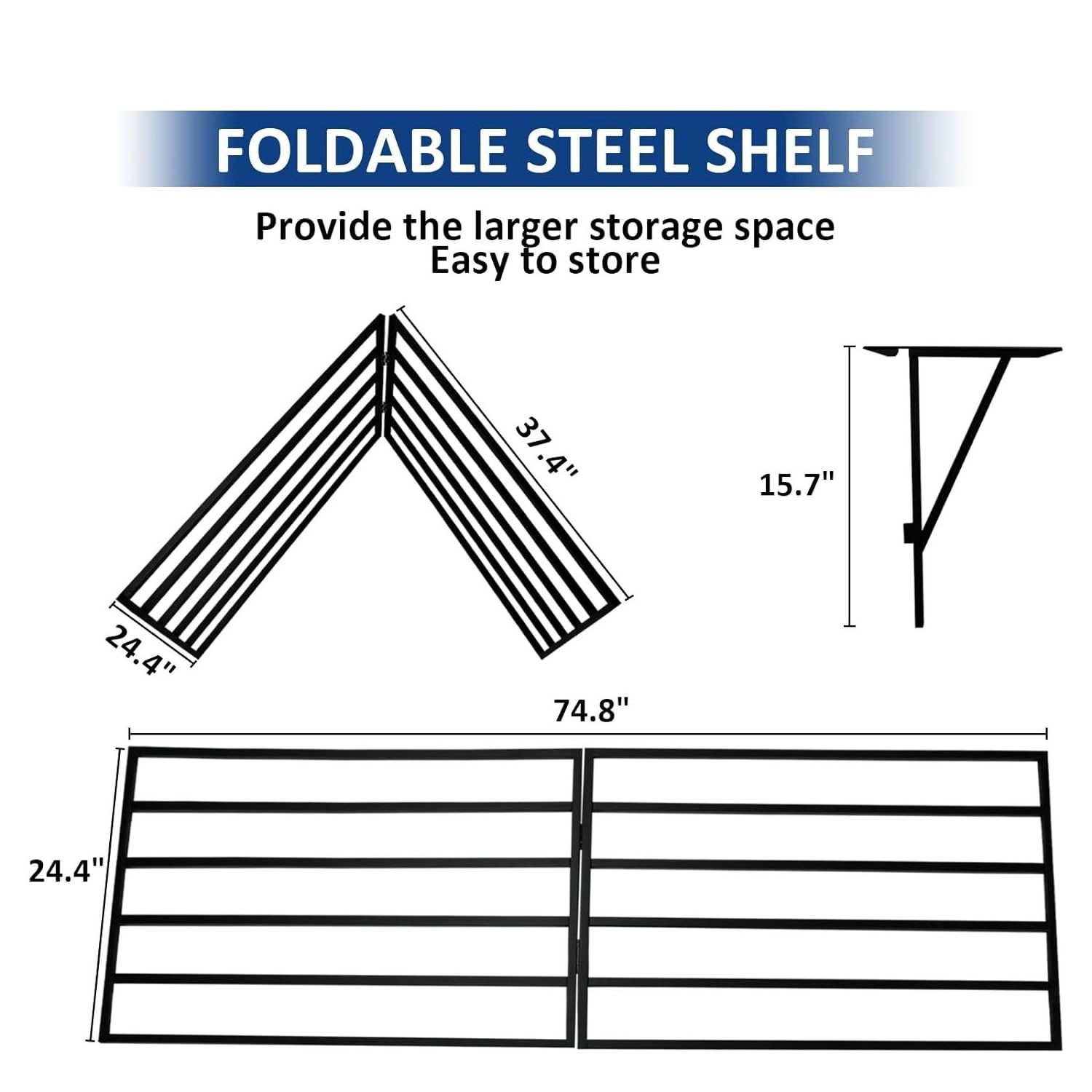 Heavy Floating Shelving 800 LBS Shelving Wall Rack Metal Shelves for Storage for Garages Sheds Workshops