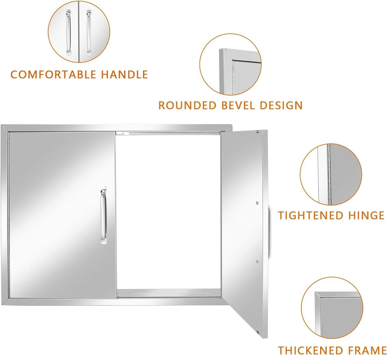 Various specifications of BBQ Access Door Stainless Steel Outdoor Kitchen Accessories Customized Sizes Shipped within Ten Days