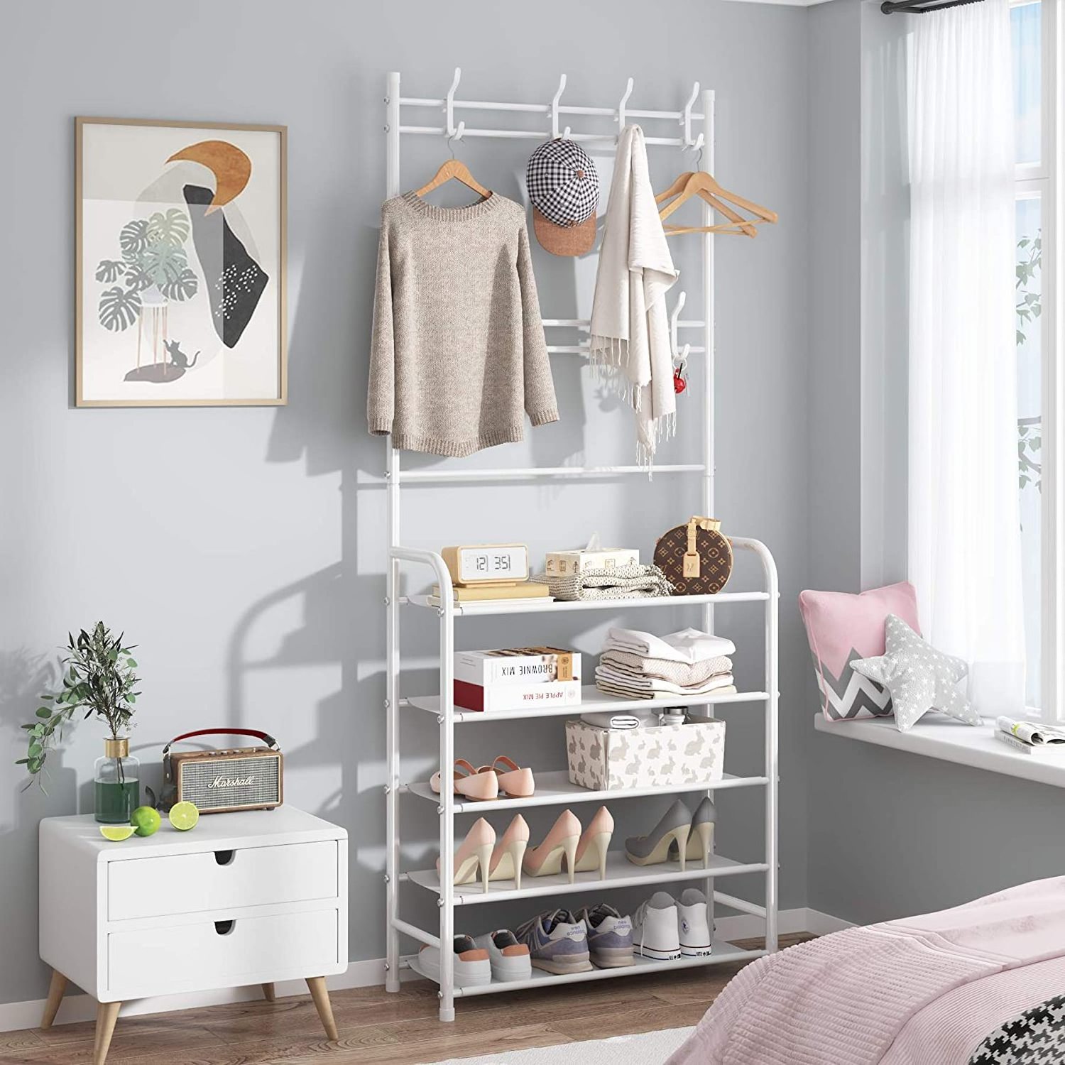 Para Organizador De Zapatos Metal Storage Simple Design Modern Living Room Furniture Muti-Function 5 Tier Shoe Rack