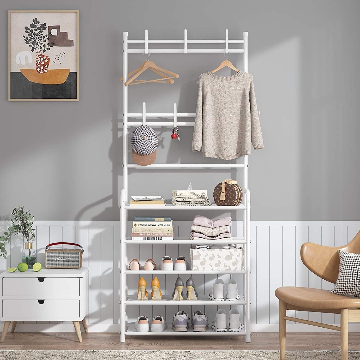 Para Organizador De Zapatos Metal Storage Simple Design Modern Living Room Furniture Muti-Function 5 Tier Shoe Rack