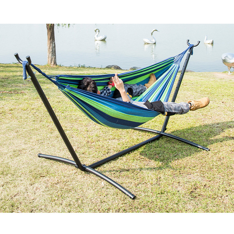 Wholesale 2 Person Free Standing Hamaca Con Soporte Outdoor Foldable Portable Nylon Garden Camping Hammock With Stand and Frame