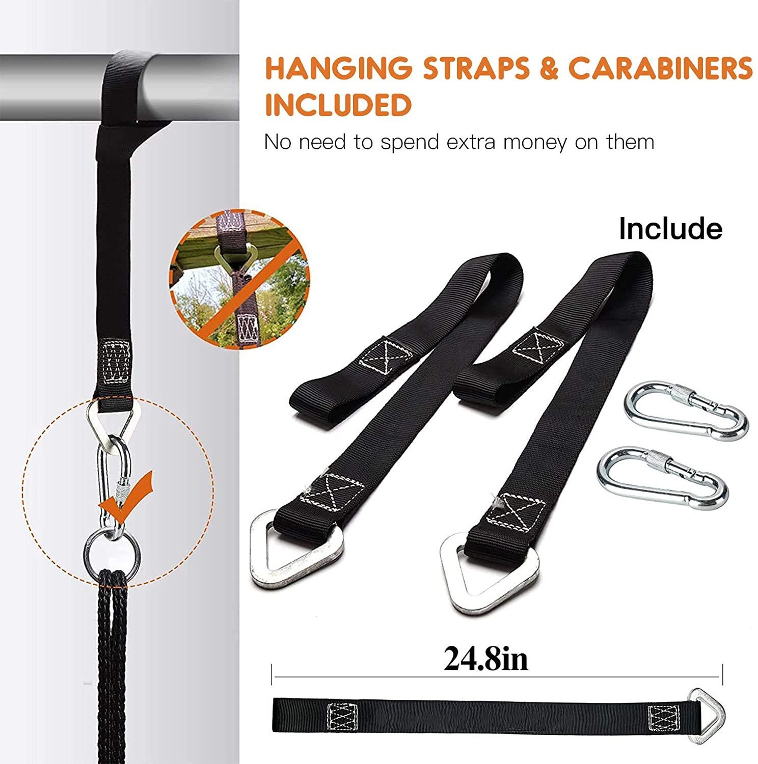 Heavy Duty Saucer Tree Hammock Chair Sandbag Swing Chain Accessories Hangers Hooks Silver Metal Steel Swing Stand