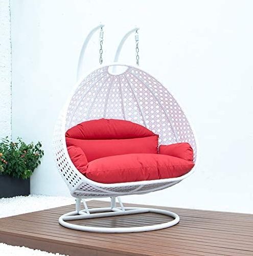 Outdoor Rattan Wicker Double Seat Hanging Egg Swing Chair with Metal Stand Furniture Color Material Origin General Place Model