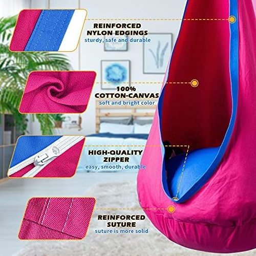 Kids Seat Hammock Lightweight Hanging Fabric Swing Leisure Chair Pod Swing Sensory Chair