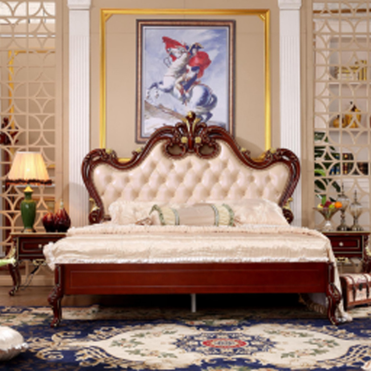 Princess Royal Antique Classical Luxury Wooden Mdf European Style Bedroom Furniture Mobilier De Chambre Acoucher Bed Room Set