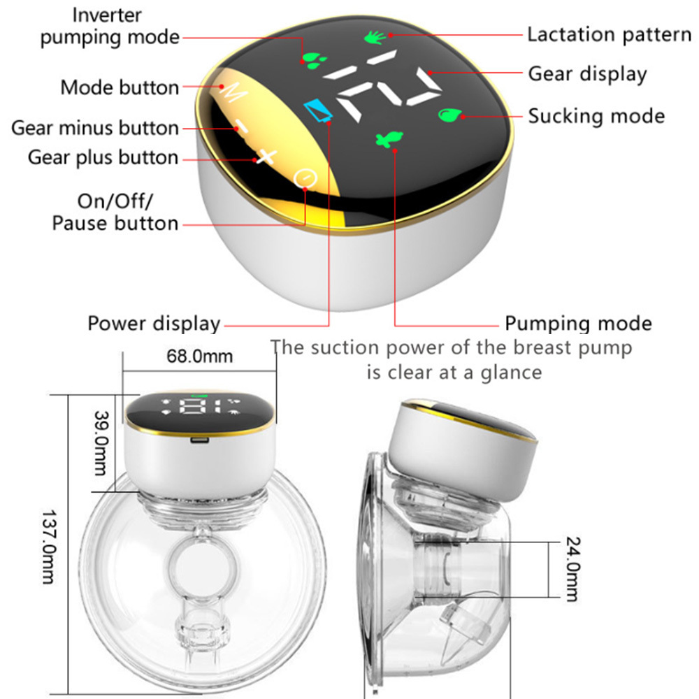 Electric Breast Pump with Built-In Battery and LED Screen for Easy Monitoring During Pumping Sessions