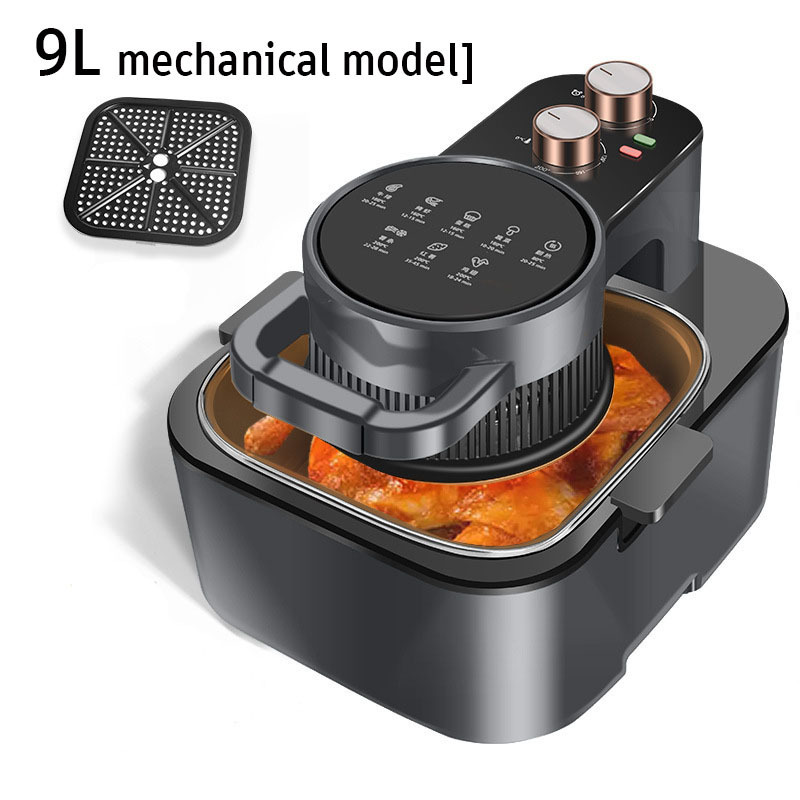 2024 New Visual Air Fryer Household 5.5L/8L/9L Automatic Smart Oil-Free Fryer Kitchen Aluminum & Glass Pots Plug Power Supply