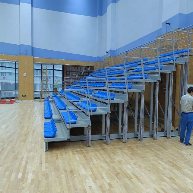 Basketball court multi-function hall retractable bleacher seating