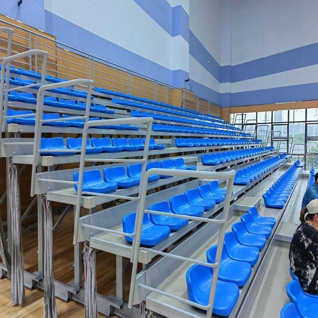 Basketball court multi-function hall retractable bleacher seating