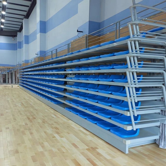 Basketball court multi-function hall retractable bleacher seating