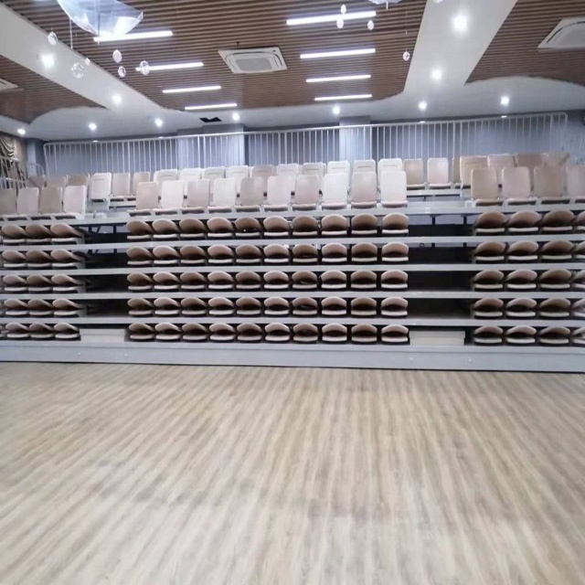 indoor basketball court electric retractable bleacher