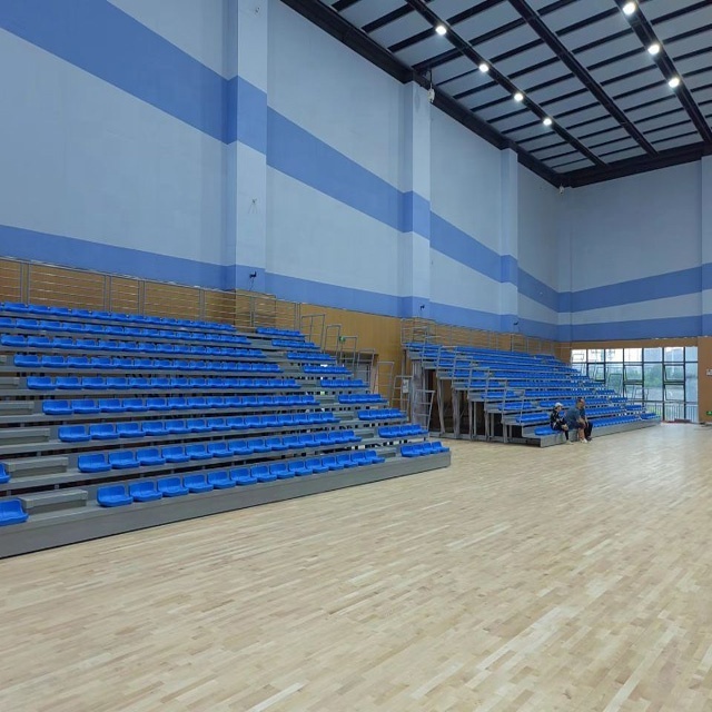 Basketball court multi-function hall retractable bleacher seating